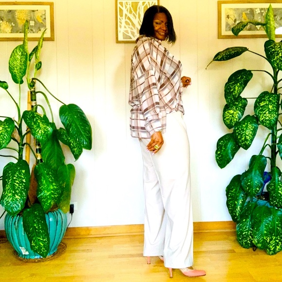 ✨ VINCE CAMUTO✨ Oversized High-Low Plaid Blouse - Picture 15 of 16